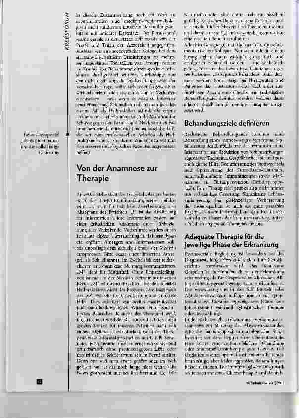 Vorschauseite 2: Komplementäre Onkologie Strukturierte Diagnostik und Therapie von Tunnorpatienten