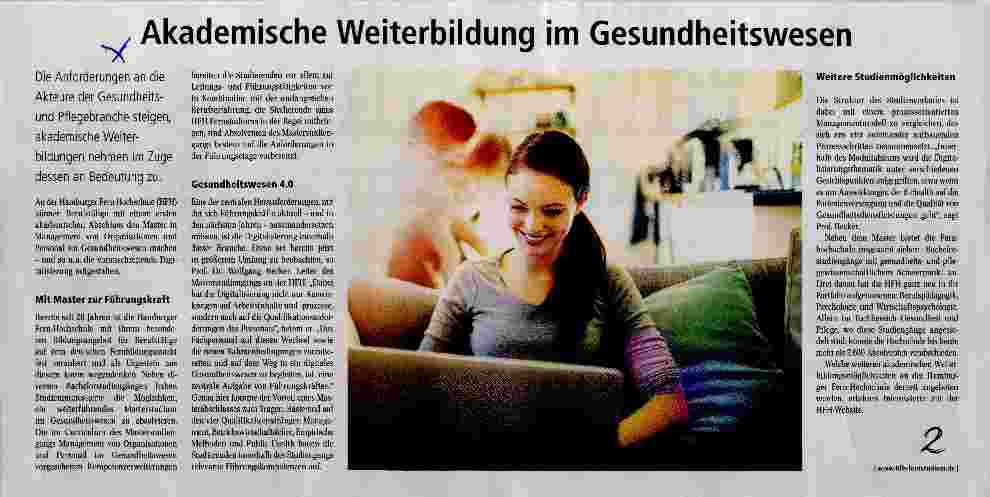 Vorschauseite 1: Akademische Weiterbildung im Gesundheitswesen