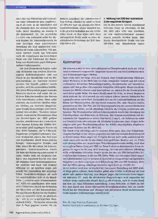 Vorschauseite 3: Dekolonisationstherapie zur Prävention nosokomialer Infektionen: Für welche Erreger gibt es evidenzbasierte Behandlungsregime?