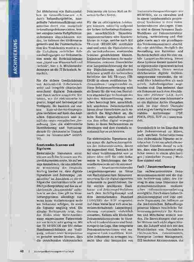 Vorschauseite 3: Revisionssichere und IHE-konforme Archivierung von digitalen Patientenakten
