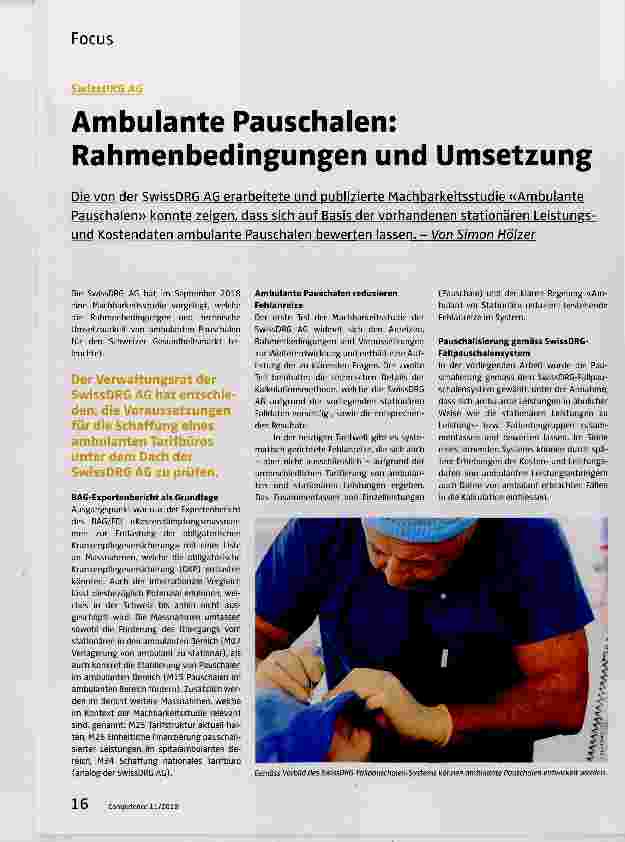 Vorschauseite 1: Ambulante Pauschalen: Rahmenbedingungen und Umsetzung