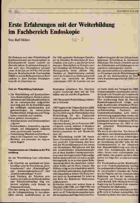 Vorschauseite 1: Erste Erfahrungen mit der Weiterbildung im Fachbereich Endoskopie