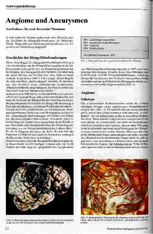 Vorschauseite 1: Angiome und Aneurysmen
