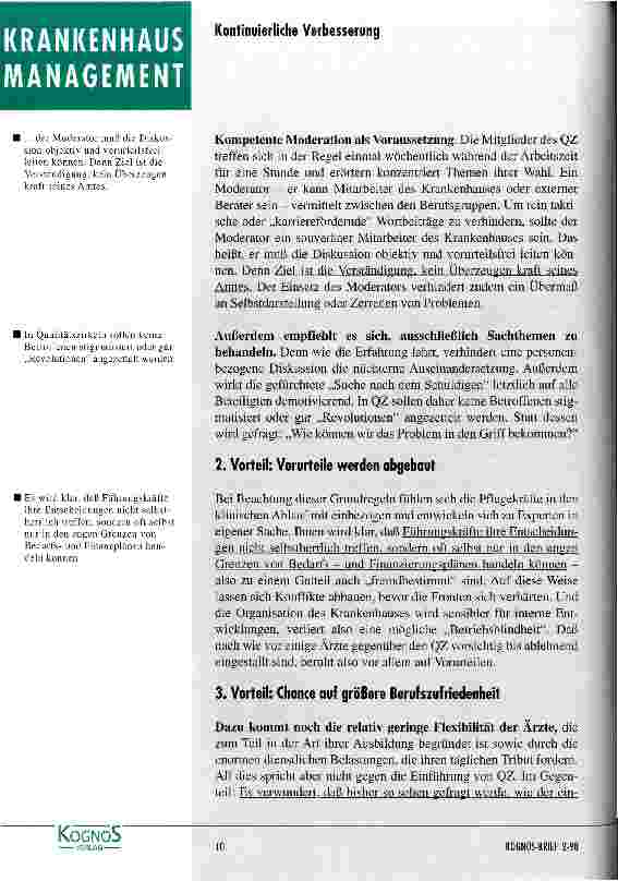 Vorschauseite 2: Welchen Vorteil haben Ärzte von Qualitätszirkeln im Krankenhaus?