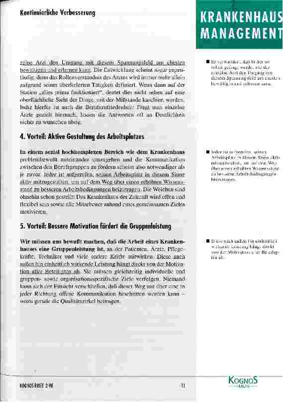 Vorschauseite 3: Welchen Vorteil haben Ärzte von Qualitätszirkeln im Krankenhaus?