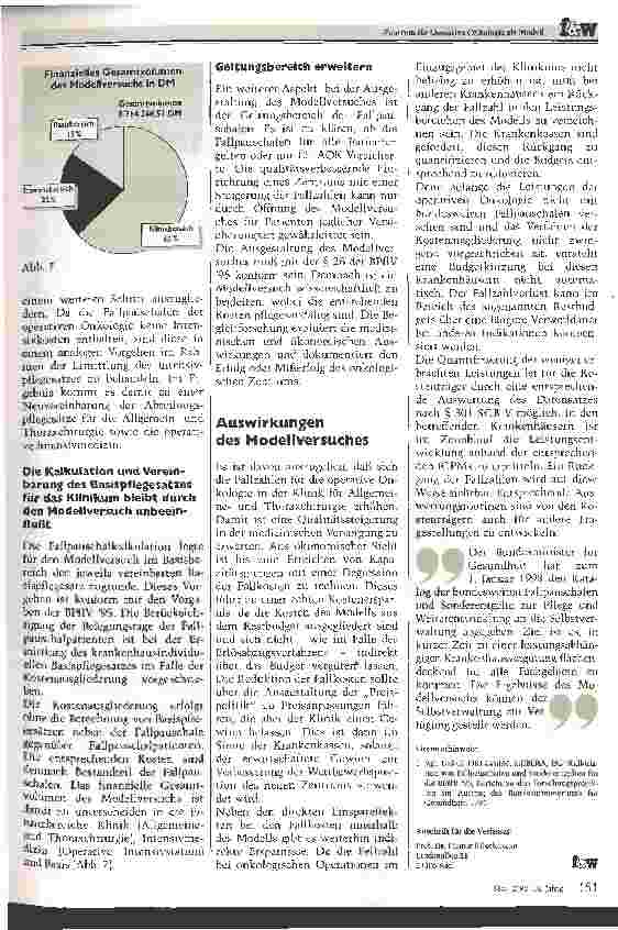 Vorschauseite 5: Zentrum für operative Onkologie als Modell Schwerpunkt soll sich im Wettbewerb entwickeln