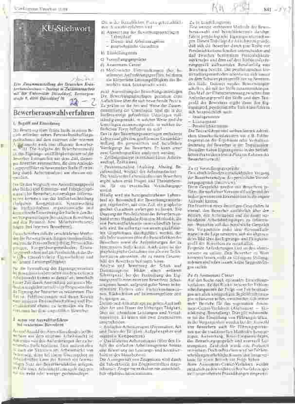 Vorschauseite 1: Bewerberauswahlverfahren
