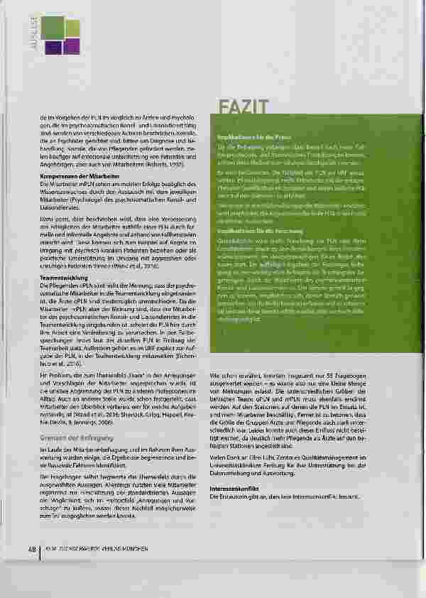 Vorschauseite 6: Bedeutung der Psychosomatik Liaison Nurse