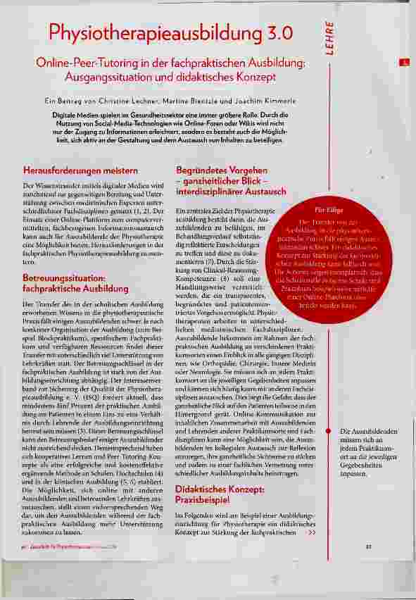 Vorschauseite 1: Physiotherapieausbildung 3.0