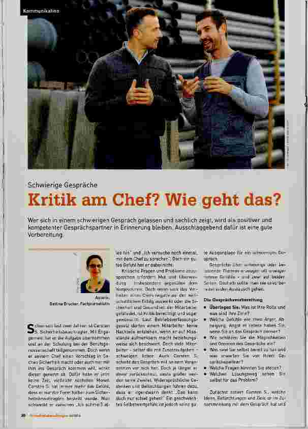 Vorschauseite 1: Kritik am Chef? Wie geht das?