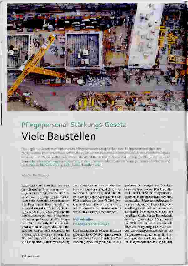 Vorschauseite 1: Pflegepersonal-Stärkungs-Gesetz Viele Baustellen
