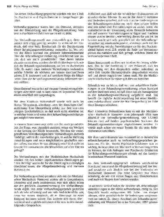 Vorschauseite 3: Erfahrungen mit den Behandlunsvereinbarungen (BV) in Hannover Wie Kliniken auf Forderungen von Psychiatrie-Erfahrenen reagieren