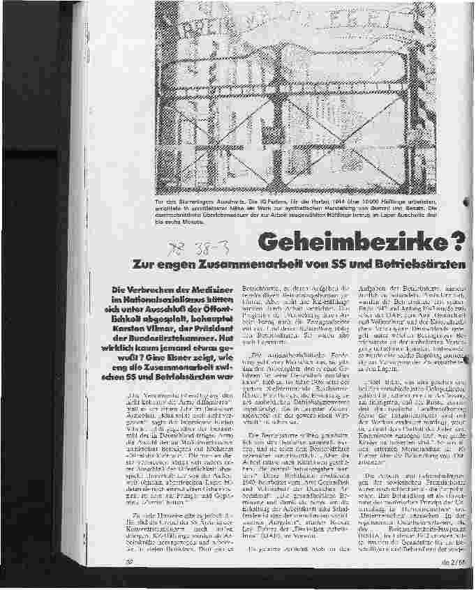 Vorschauseite 1: Geheimbezirke? Zur engen Zusammenarbeit von SS und Betriebsärzten