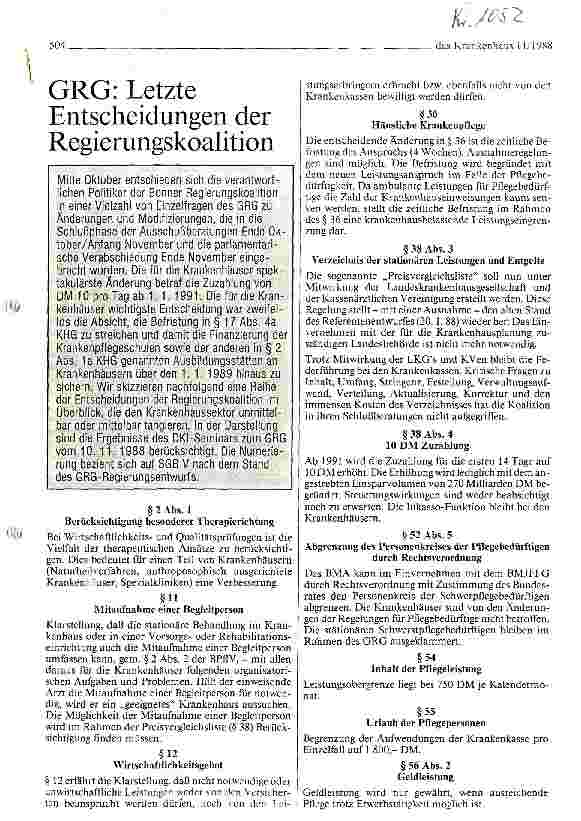 Vorschauseite 1: GRG: Letzte Entscheidung der Regierungskoalition