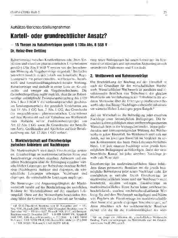 Vorschauseite 1: Kartelloder grundrechtlicher Ansatz?