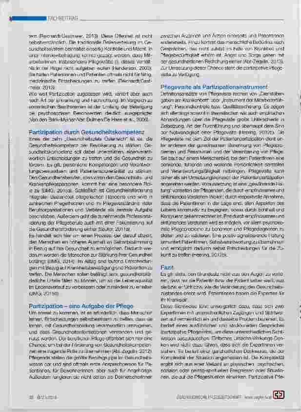 Vorschauseite 2: Partizipation in der psychiatrischen Gesundheitsund Krankenpflege die Pflegevisite kanns