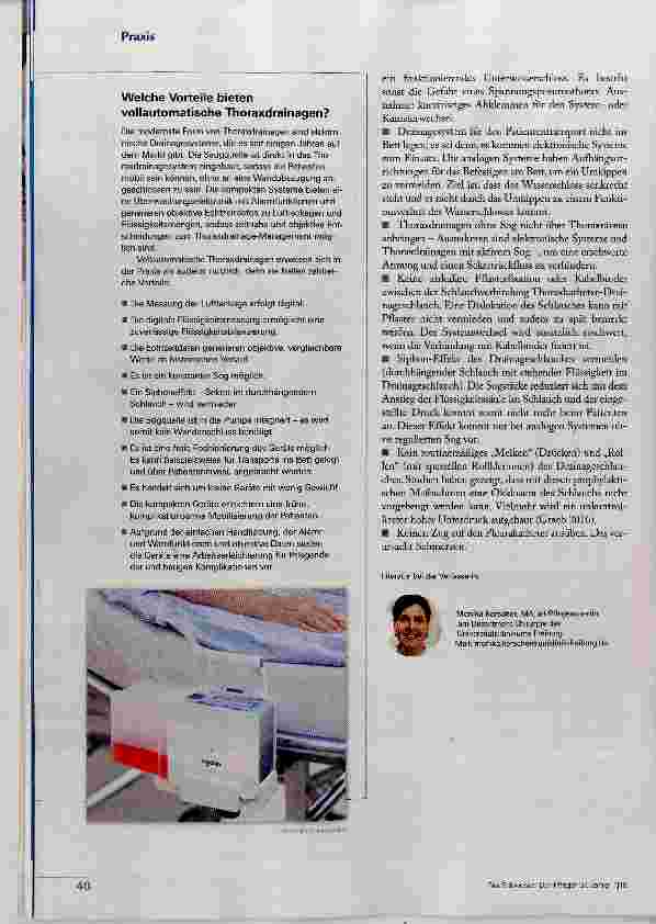Vorschauseite 5: Thoraxdrainage: System mit Risiken