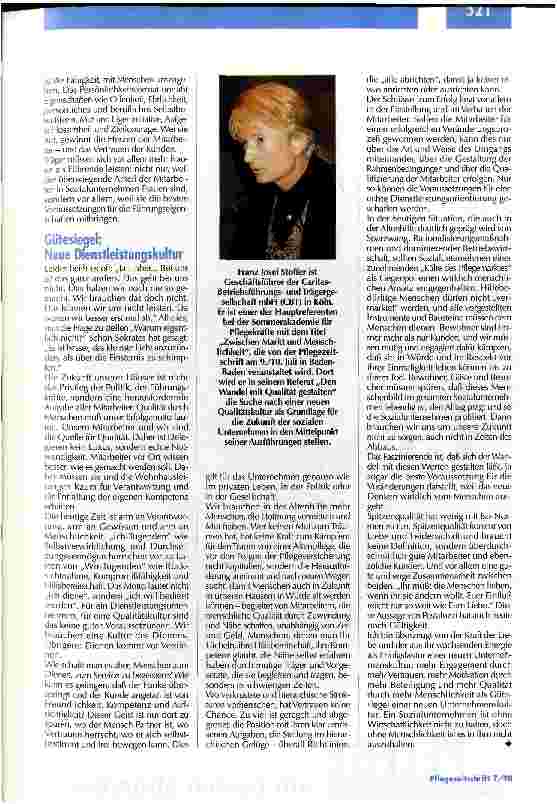 Vorschauseite 4: Qualitätssicherung in Zeiten des Abbaus / Teil 2: Vertrauen der Mitarbeiter schafft Vertrauen bei den Kunden