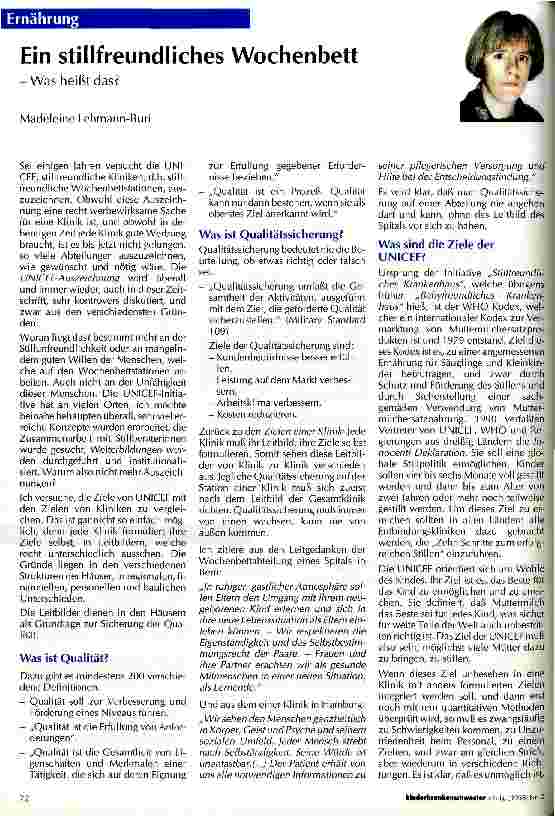 Vorschauseite 1: Ein stillfreundliches Wochenbett - Was heißt das?