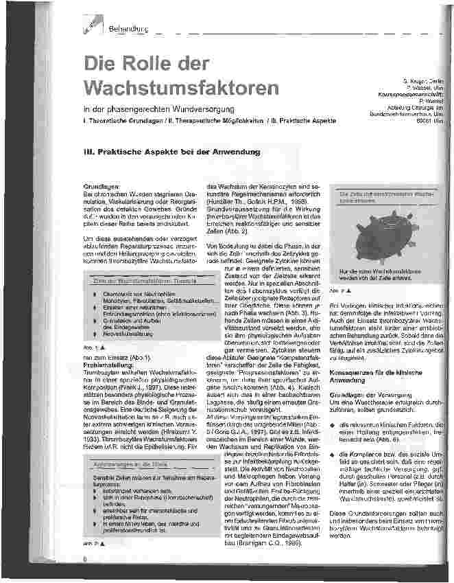 Vorschauseite 1: Die Rolle der Wachstumsfaktoren in der phasengerechten Wundversorgung Teil 3: Praktische Aspekte bei der Anwendung