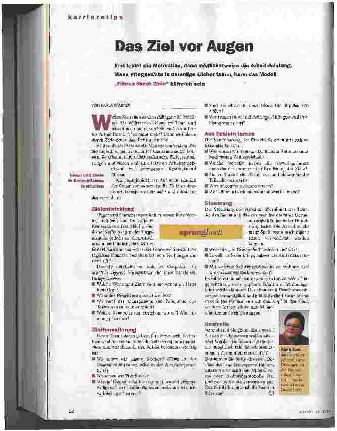 Vorschauseite 1: Das Ziel vor Augen