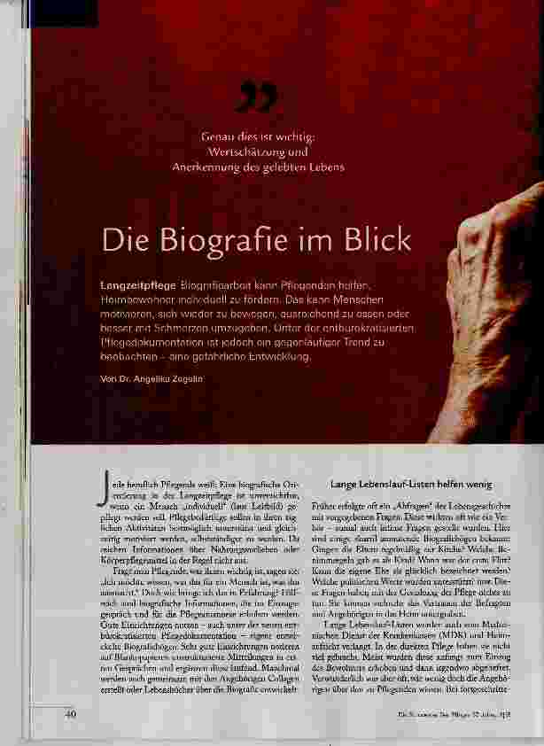 Vorschauseite 1: Die Biografie im Blick