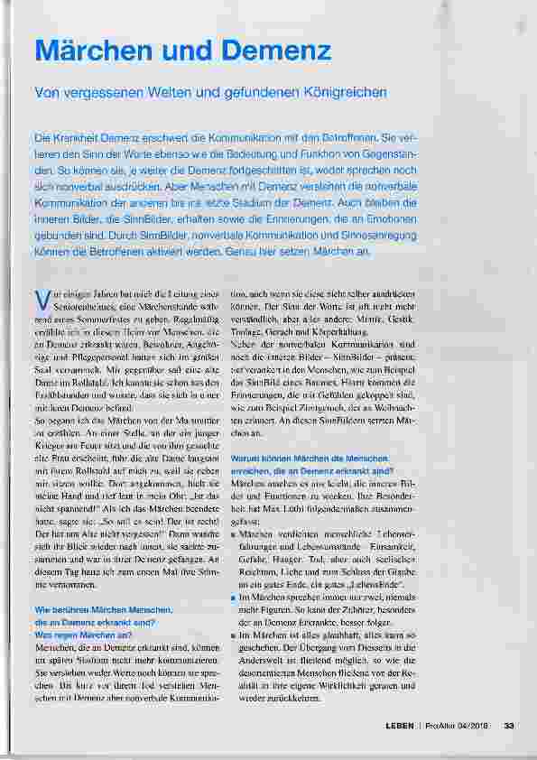 Vorschauseite 1: Märchen und Demenz