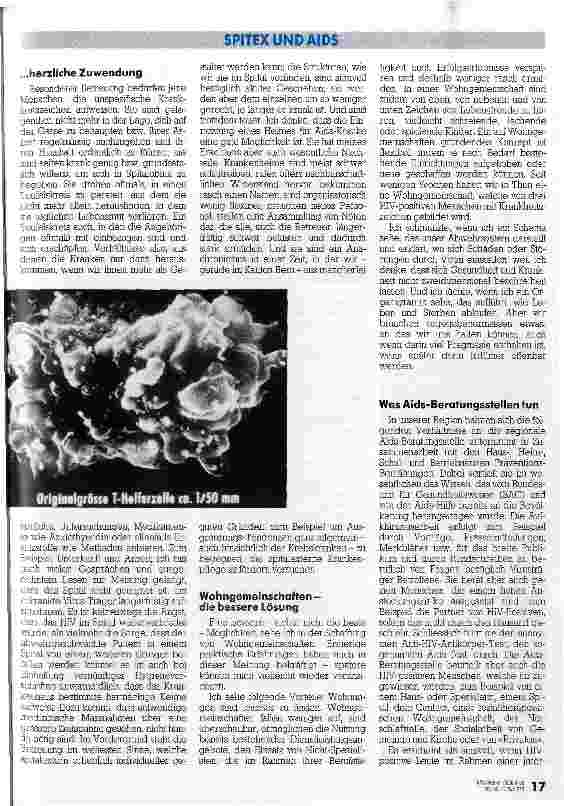 Vorschauseite 3: Zum Beispiel: Wohngemeinschaften Wie und wo sollen AIDS-Kranke betreut werden?
