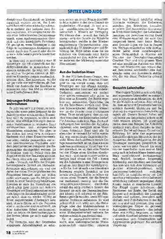 Vorschauseite 4: Zum Beispiel: Wohngemeinschaften Wie und wo sollen AIDS-Kranke betreut werden?