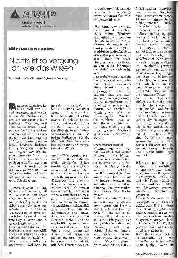 Vorschauseite 1: Nichts ist so vergänglich wie das Wissen