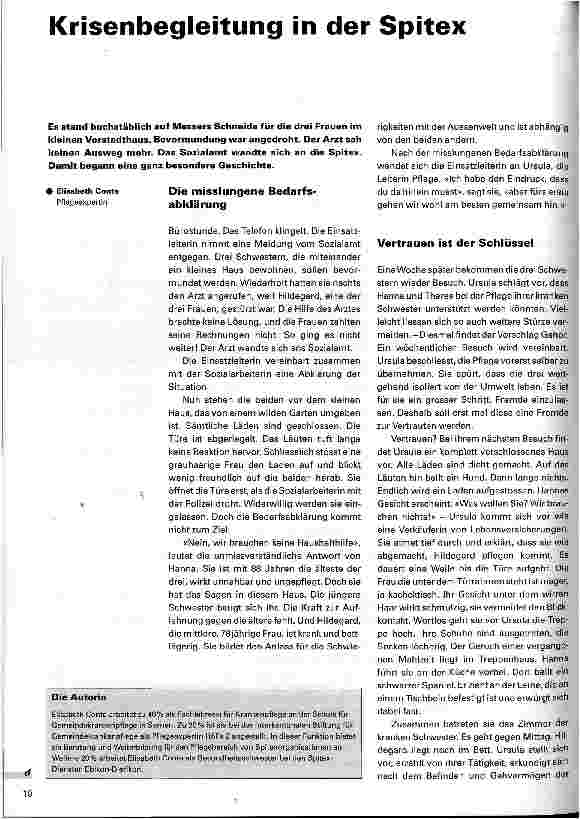 Vorschauseite 1: Krisenbegleitung in der Spitex