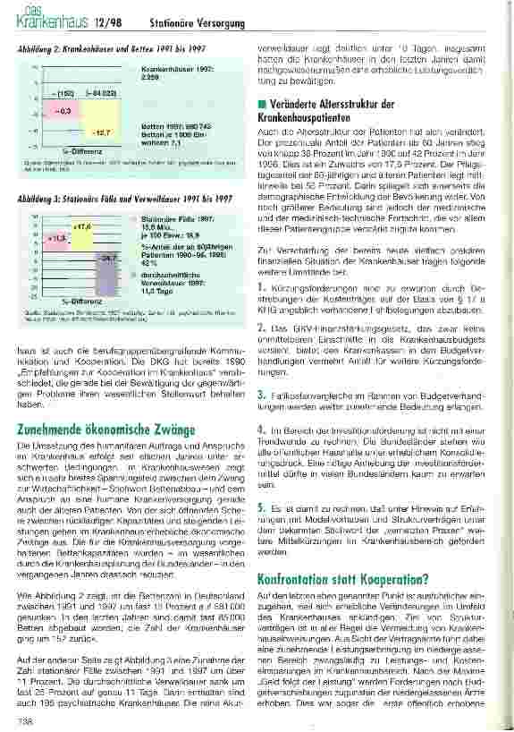Vorschauseite 3: Zwang zu ökonomischen Handeln und Humanität im Krankenhaus: ein unüberwindbarer Gegensatz ?