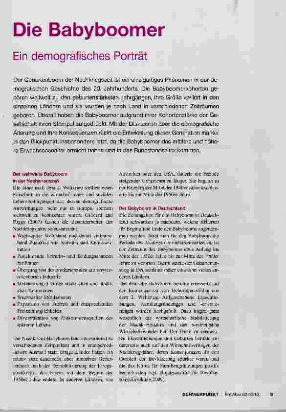 Vorschauseite 1: Die Babyboomer Ein demografisches Porträt