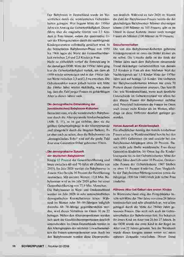 Vorschauseite 2: Die Babyboomer Ein demografisches Porträt