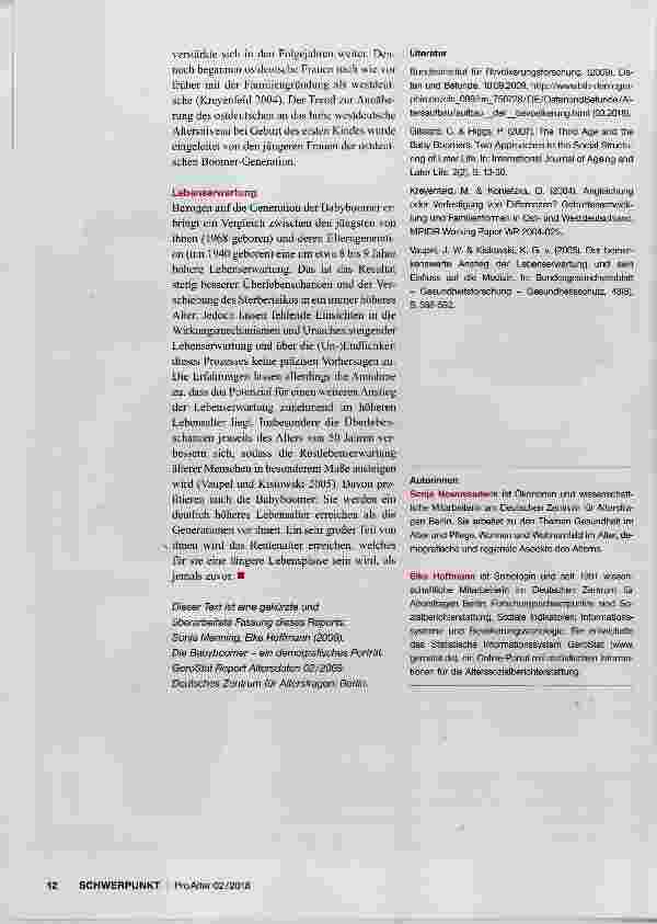 Vorschauseite 4: Die Babyboomer Ein demografisches Porträt