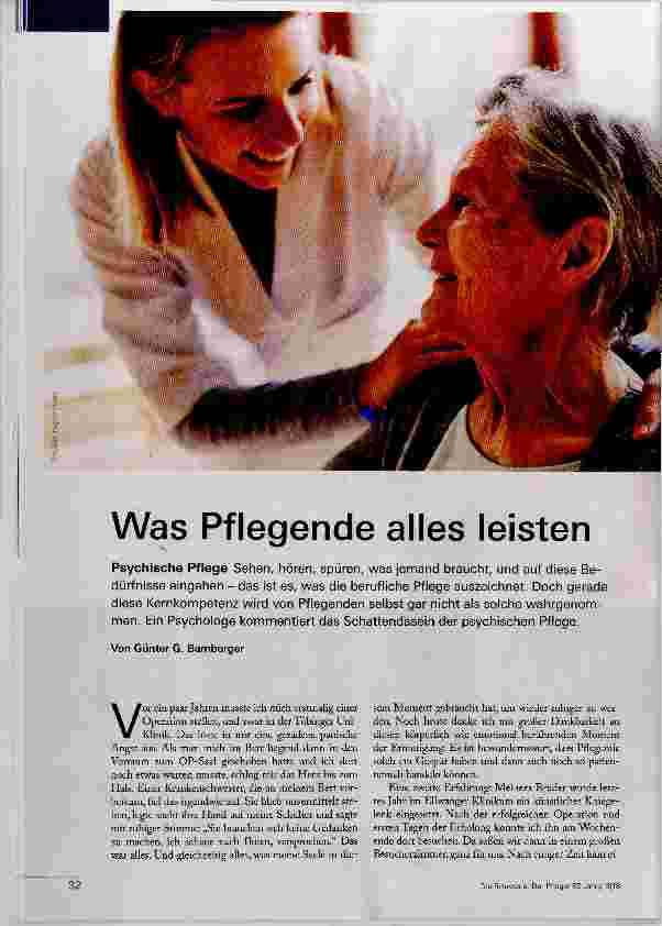Vorschauseite 1: Was Pflegende alles leisten