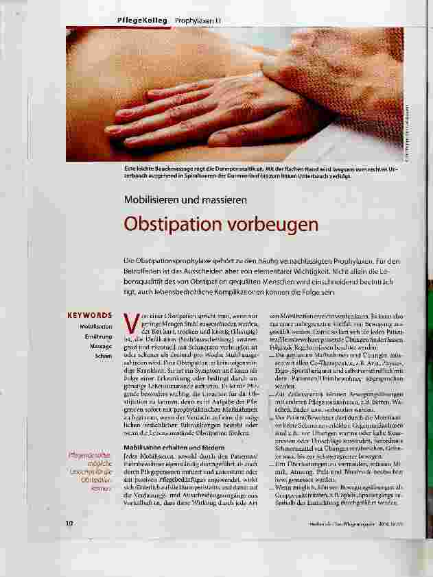 Vorschauseite 1: Obstipation Vorbeugen