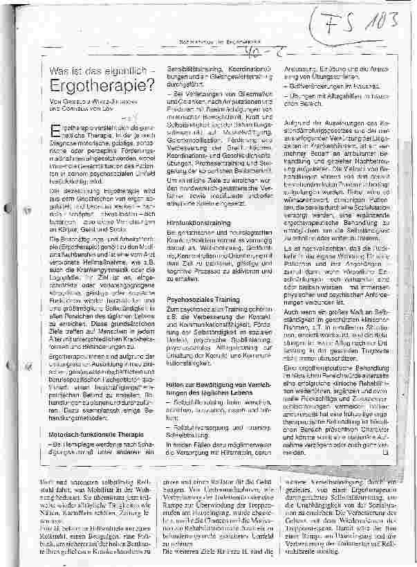 Vorschauseite 1: Was ist das eigentlich - Ergotherapie?
