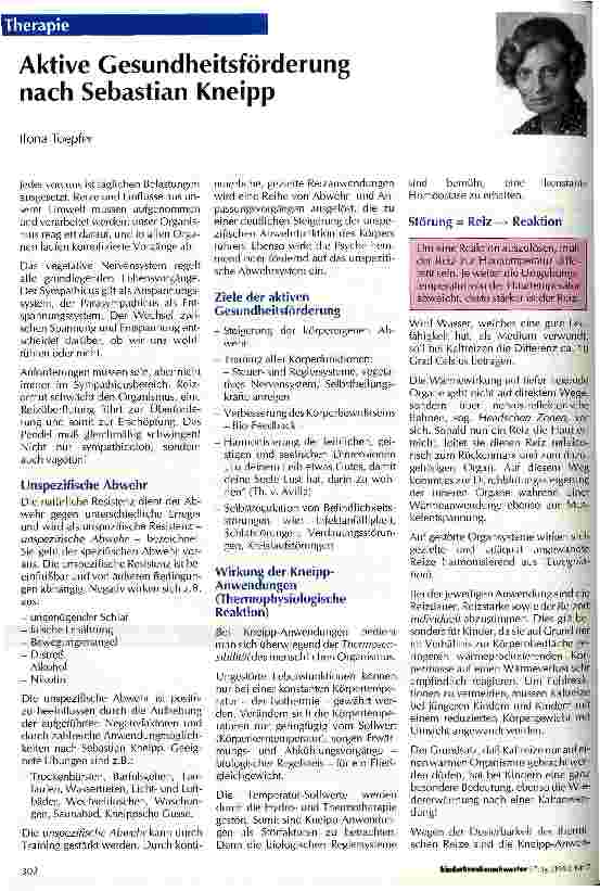 Vorschauseite 1: Aktive Gesundheitsförderung nach Sebastian Kneipp