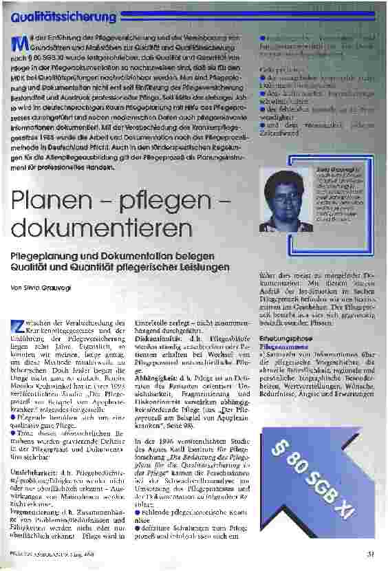 Vorschauseite 1: Planen - pflegen - dokumentieren Pflegeplanung und Dokumentation belegen Qualität und Quantität