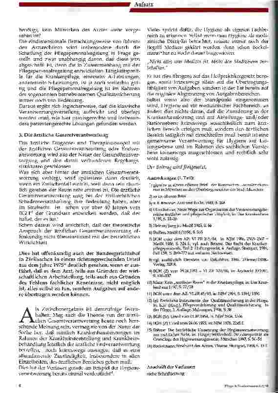 Vorschauseite 3: Die Eigenständigkeit der Krankenhauspflege im Spannungsverhältnis zur ärztlichen Gesamtverantwortung, 1. Teil - am Beispiel der Münchener Dienstordnung -