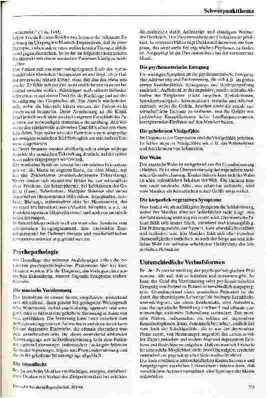 Vorschauseite 2: Der erregte manische Patient Überlegungen zur therapeutischen Begegnung