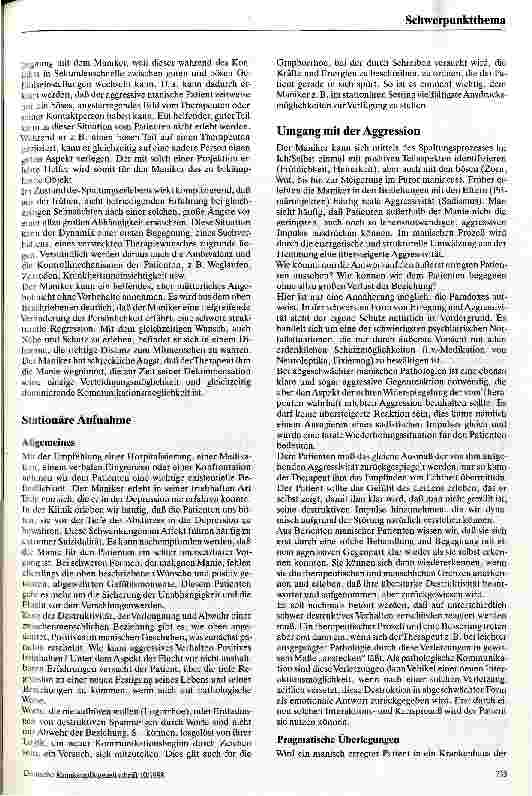 Vorschauseite 4: Der erregte manische Patient Überlegungen zur therapeutischen Begegnung