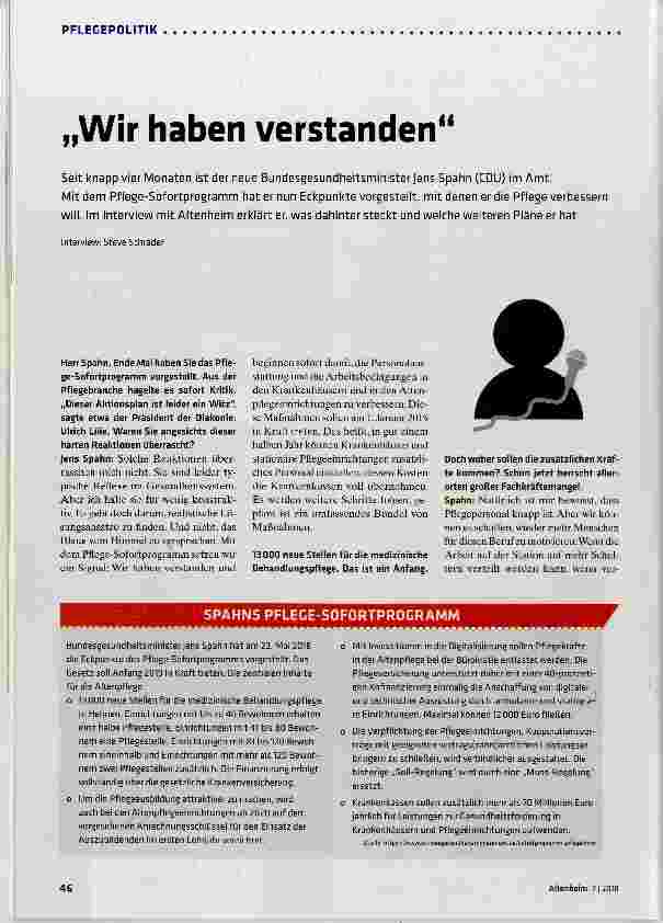 Vorschauseite 1: „Wir haben verstanden“