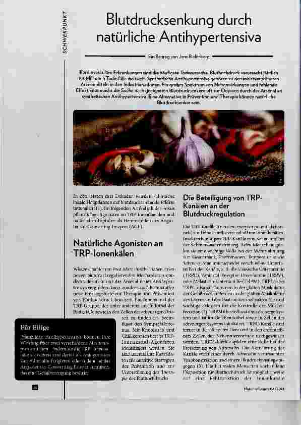 Vorschauseite 1: Blutdrucksenkung durch natürliche Antihypertensiva
