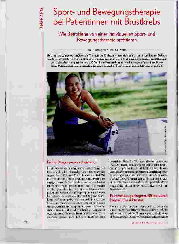 Vorschauseite 1: Sportund Bewegungstherapie bei Patientinnen mit Brustkrebs