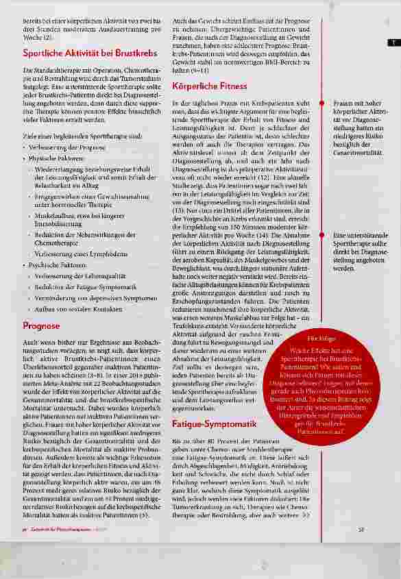 Vorschauseite 2: Sportund Bewegungstherapie bei Patientinnen mit Brustkrebs