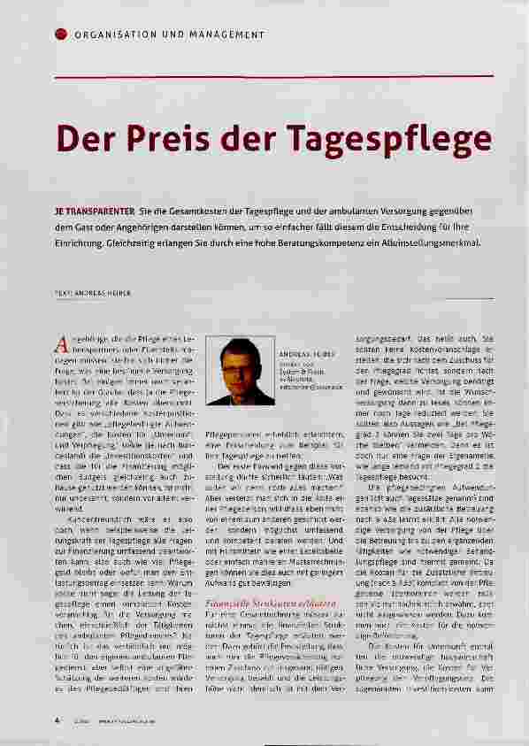 Vorschauseite 1: Der Preis der Tagespflege
