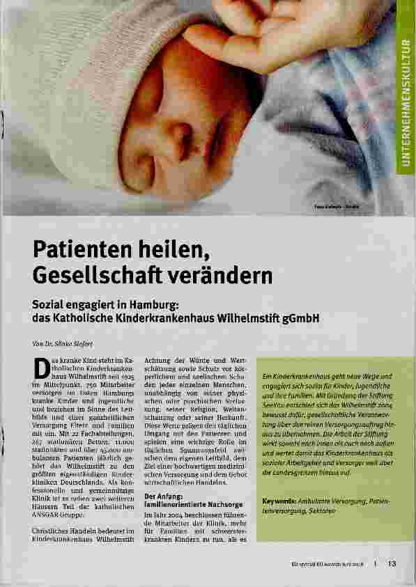 Vorschauseite 1: Patienten heilen, Gesellschaft verändern