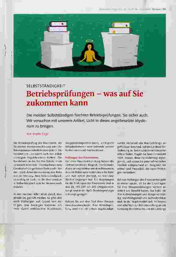 Vorschauseite 1: Betriebsprüfungen was auf Sie zukommen kann
